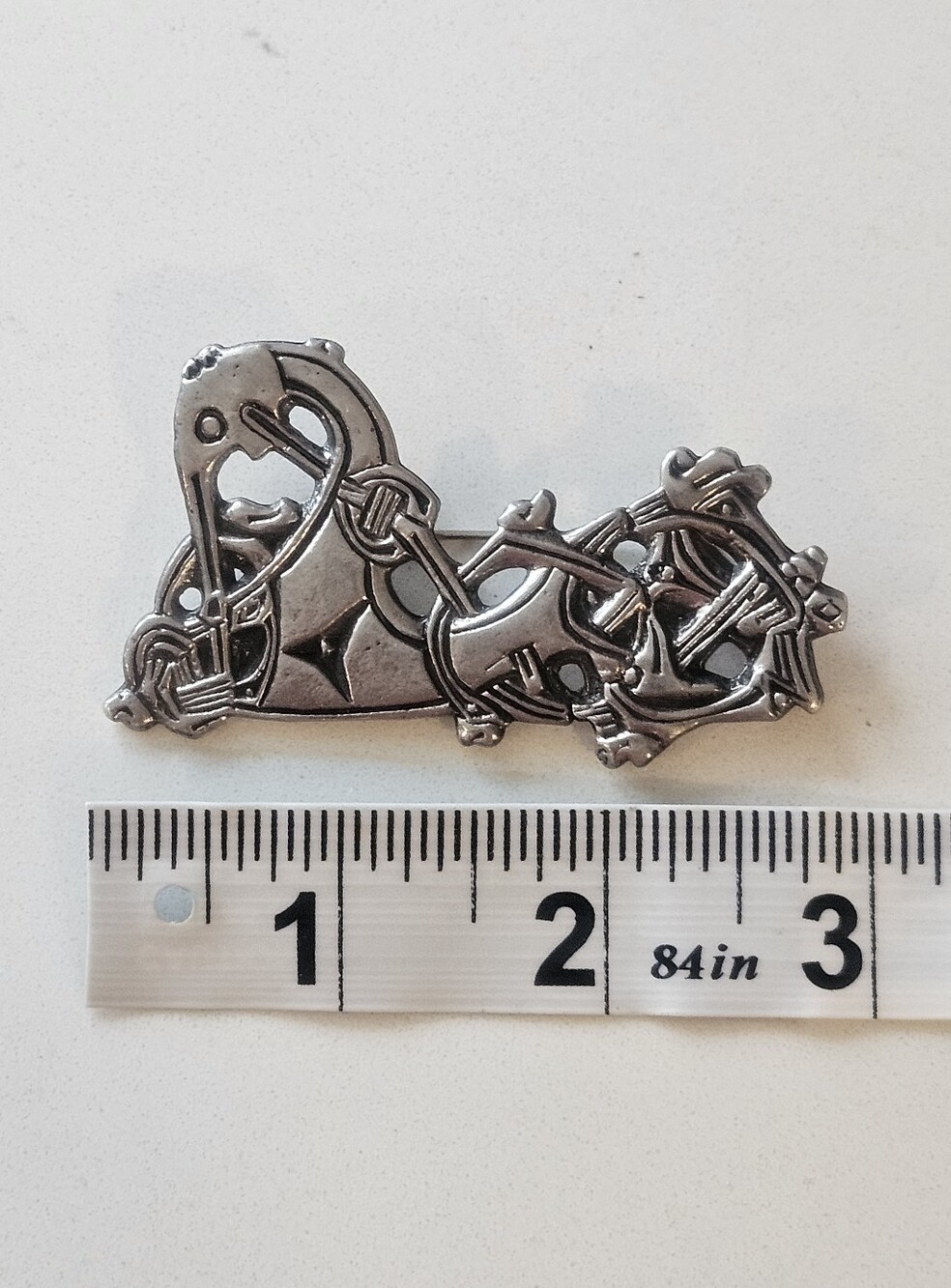 Antique 830 Silver Oseberg Brooch Norse Viking Jewelry Brooch - Picture 5 of 6